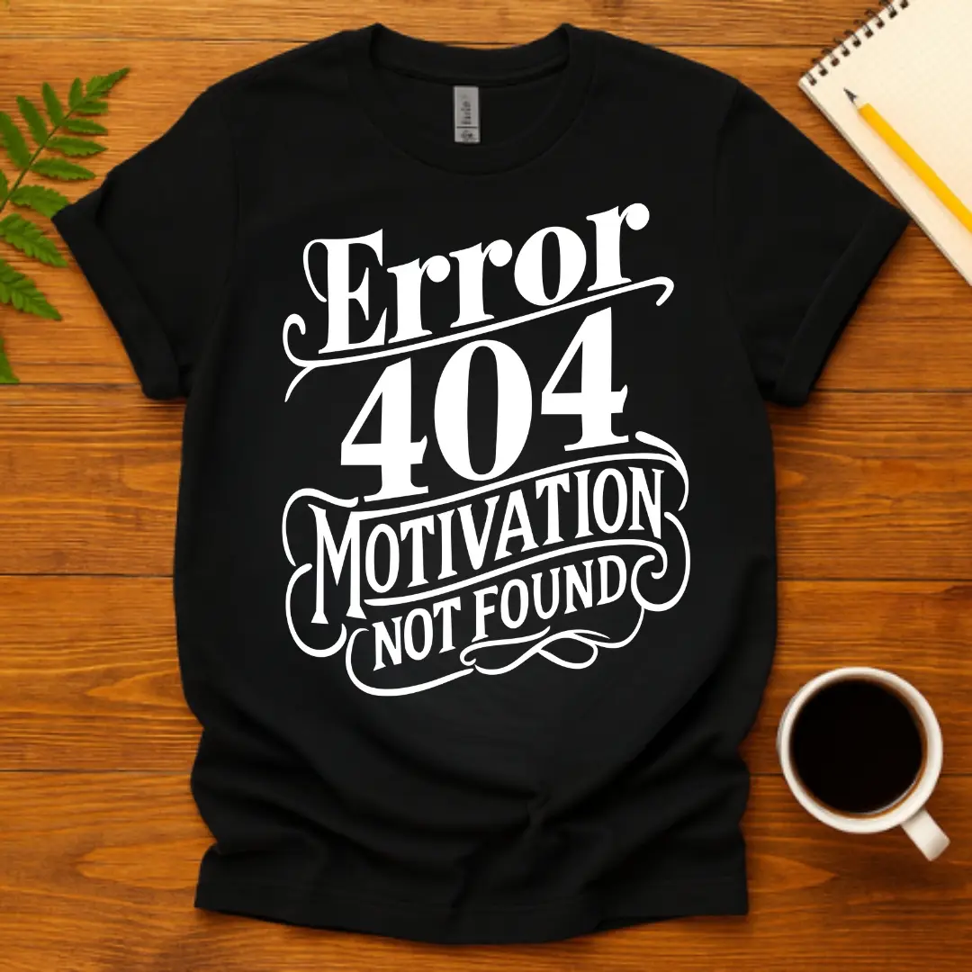 Buy Error 404 Motivation Not Found T-Shirt at FunnyWorkTees Error 404 Motivation Not Found T-Shirt