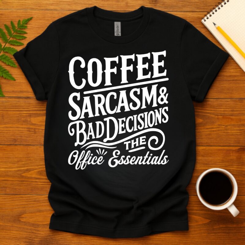 Coffee, Sarcasm, and Bad Decisions The Office Essentials T-Shirt