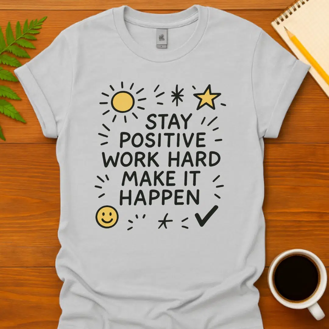 Buy Stay Positive Work Hard Make it Happen T-Shirt at FunnyWorkTees Stay Positive Work Hard Make it Happen T-Shirt