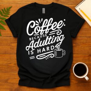 Coffee Because Adulting Is Hard T-Shirt