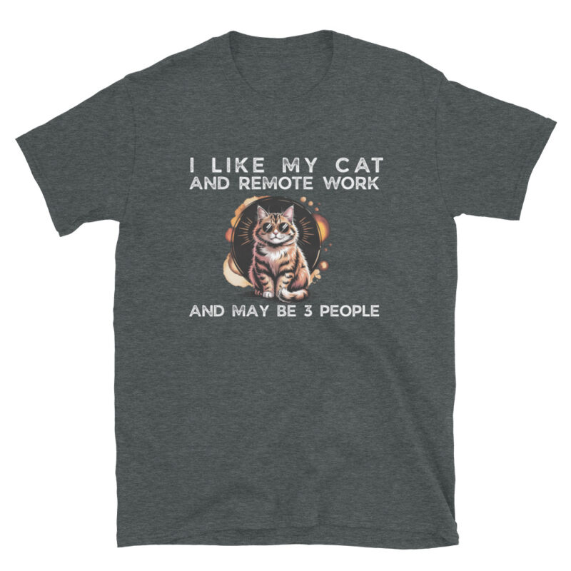 I like my cat and remote work T-Shirt - Image 3