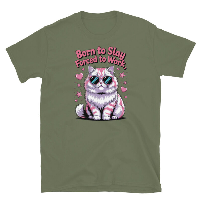 Born To Slay Forced To Work T-Shirt - Image 6