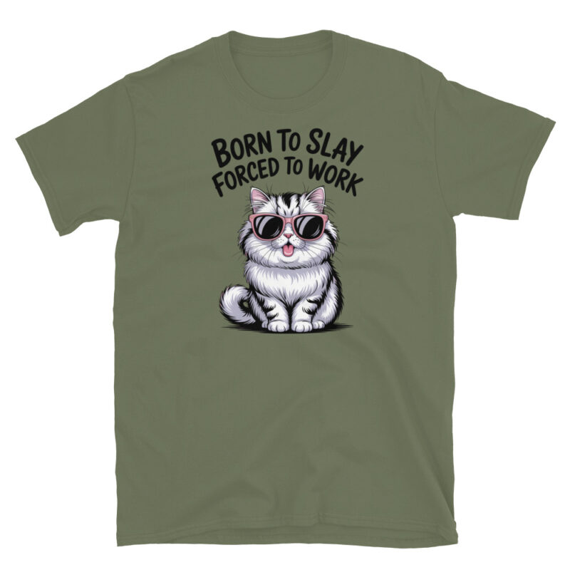 Born to slay forced to work  T-Shirt - Image 3