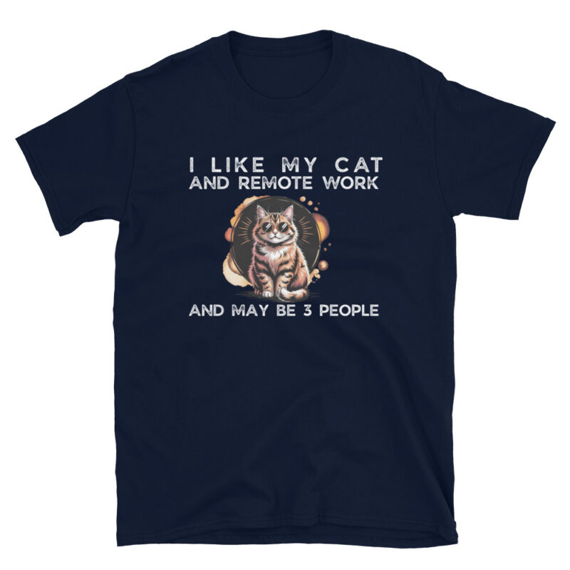 I like my cat and remote work T-Shirt - Image 2