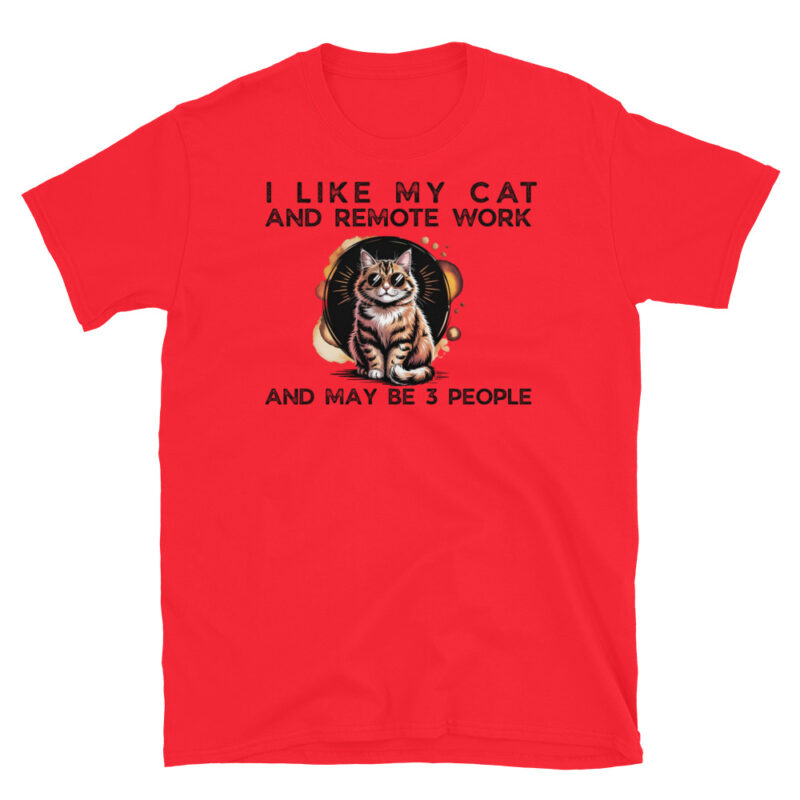 I like my cat and remote work T-Shirt - Image 3