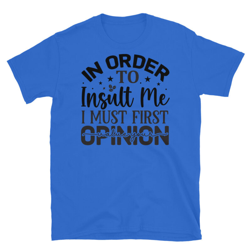 In order to insult me I must first value your opinion T-Shirt - Image 2