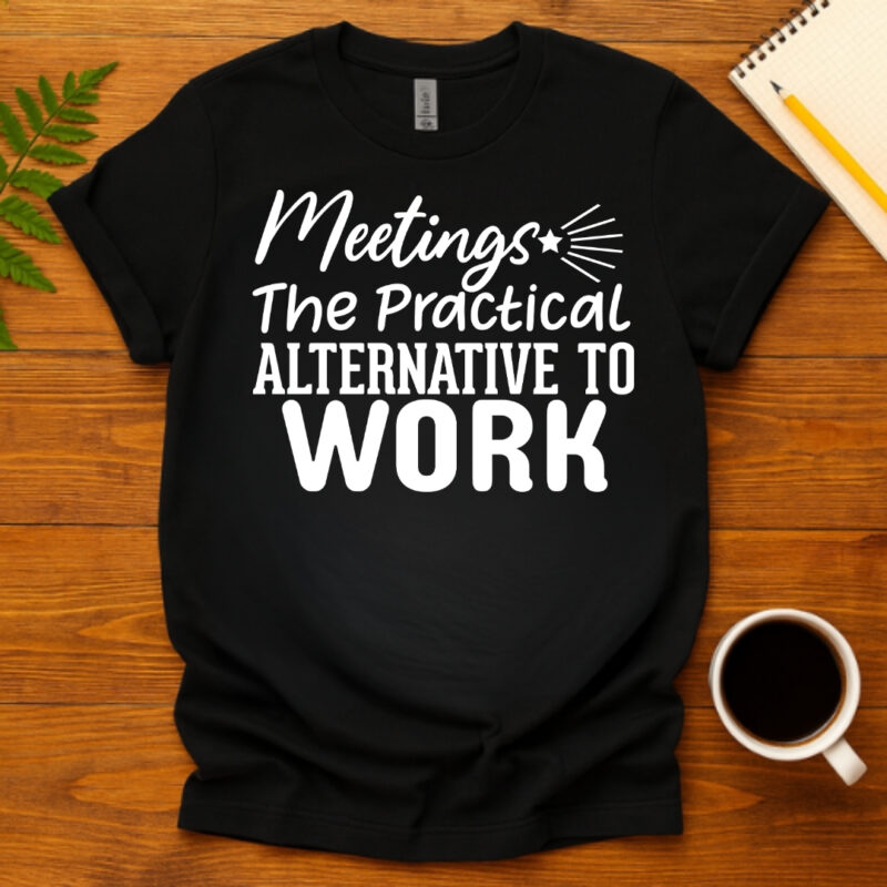 Meetings The Practical Alternative To Work dark T-Shirt