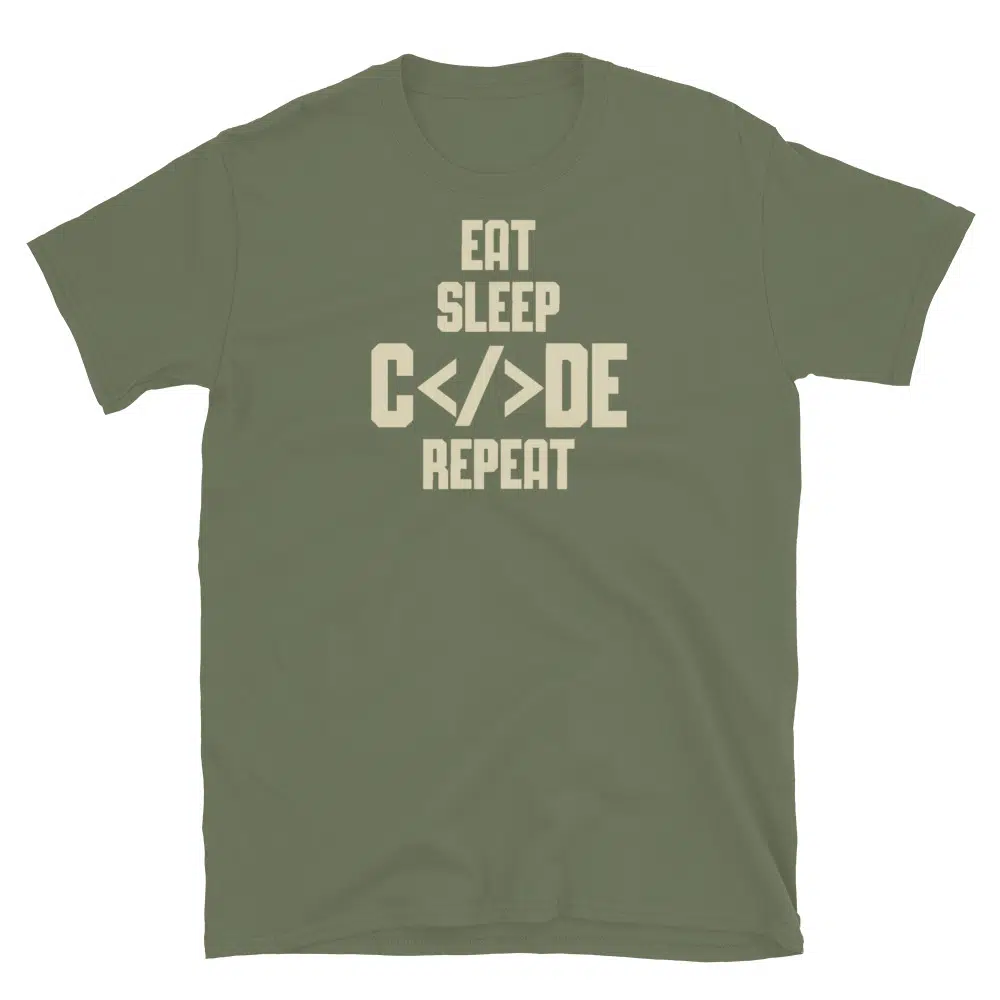 Buy Eat Sleep Code Repeat Developer T-Shirt at FunnyWorkTees Eat Sleep Code Repeat Developer T-Shirt - Image 3