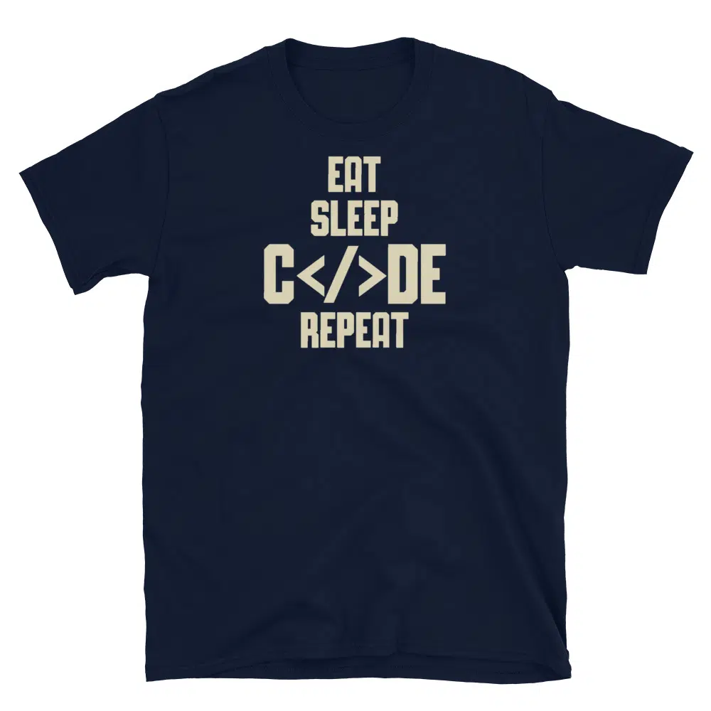 Buy Eat Sleep Code Repeat Developer T-Shirt at FunnyWorkTees Eat Sleep Code Repeat Developer T-Shirt - Image 2