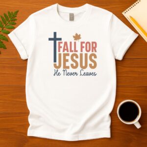 Fall for jesus he never leaves T-Shirt