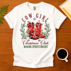 Cow Girl Christmas T-Shirt