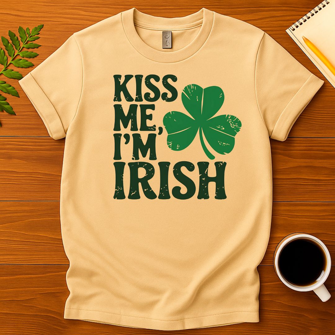 | Funny Remote Work Apparel Kiss Me I'm Irish St. Paddy's Day T-Shirt