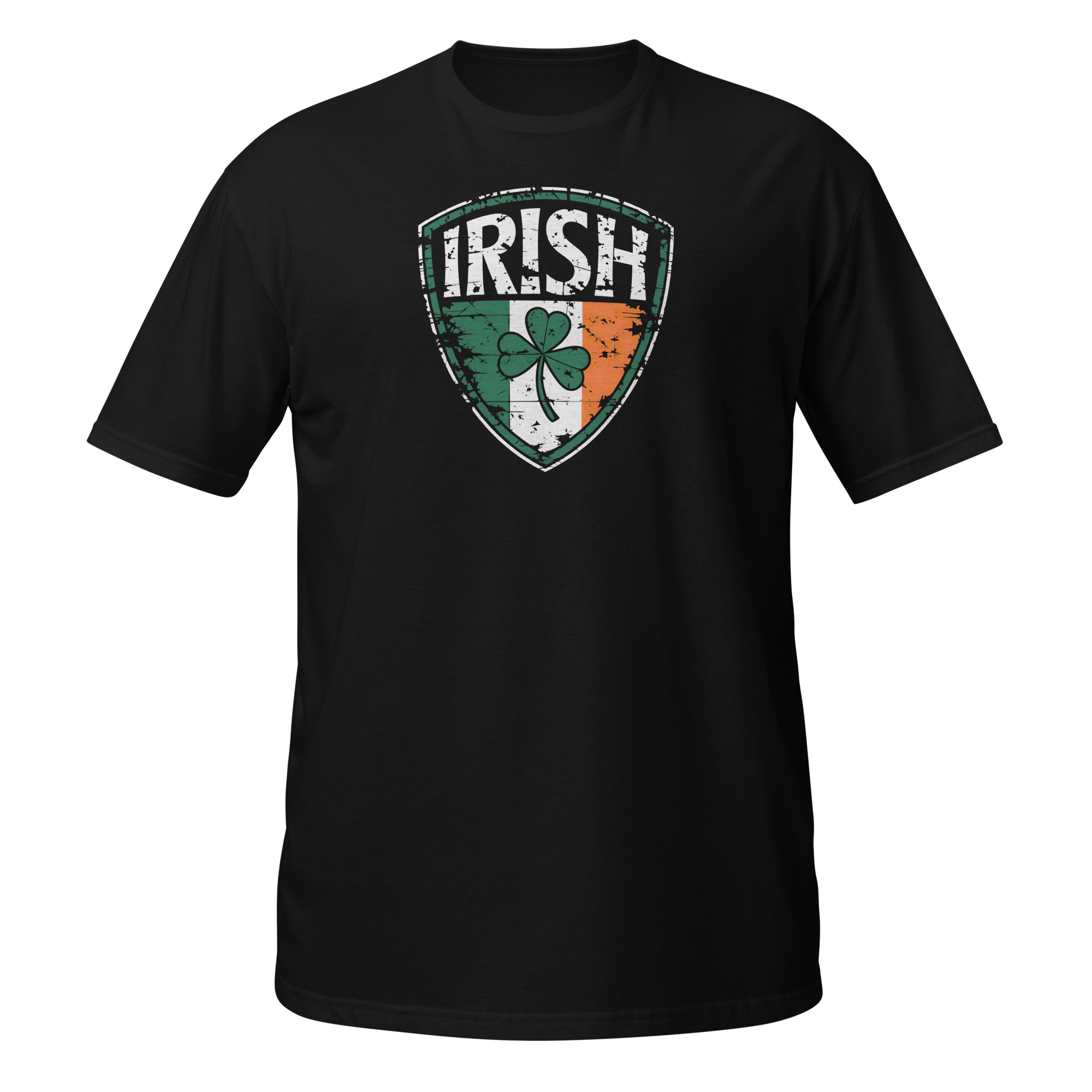 | Funny Remote Work Apparel St. Patrick's Day Lucky Clover and Irish Flag T-Shirt - Image 7