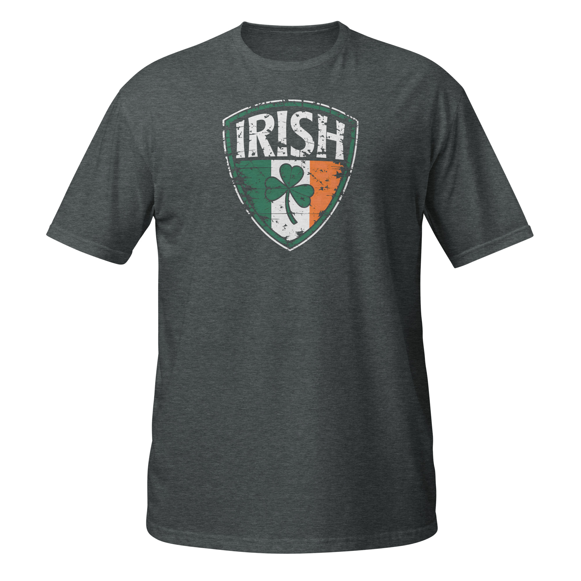 | Funny Remote Work Apparel St. Patrick's Day Lucky Clover and Irish Flag T-Shirt - Image 2