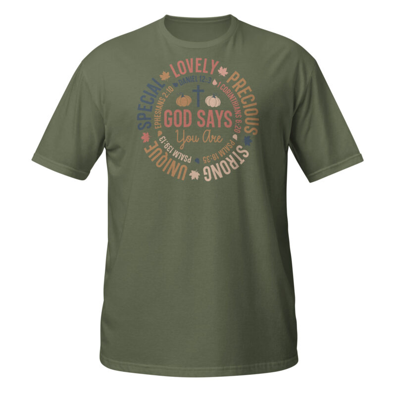 God says you are unique special lovely T-Shirt - Image 3