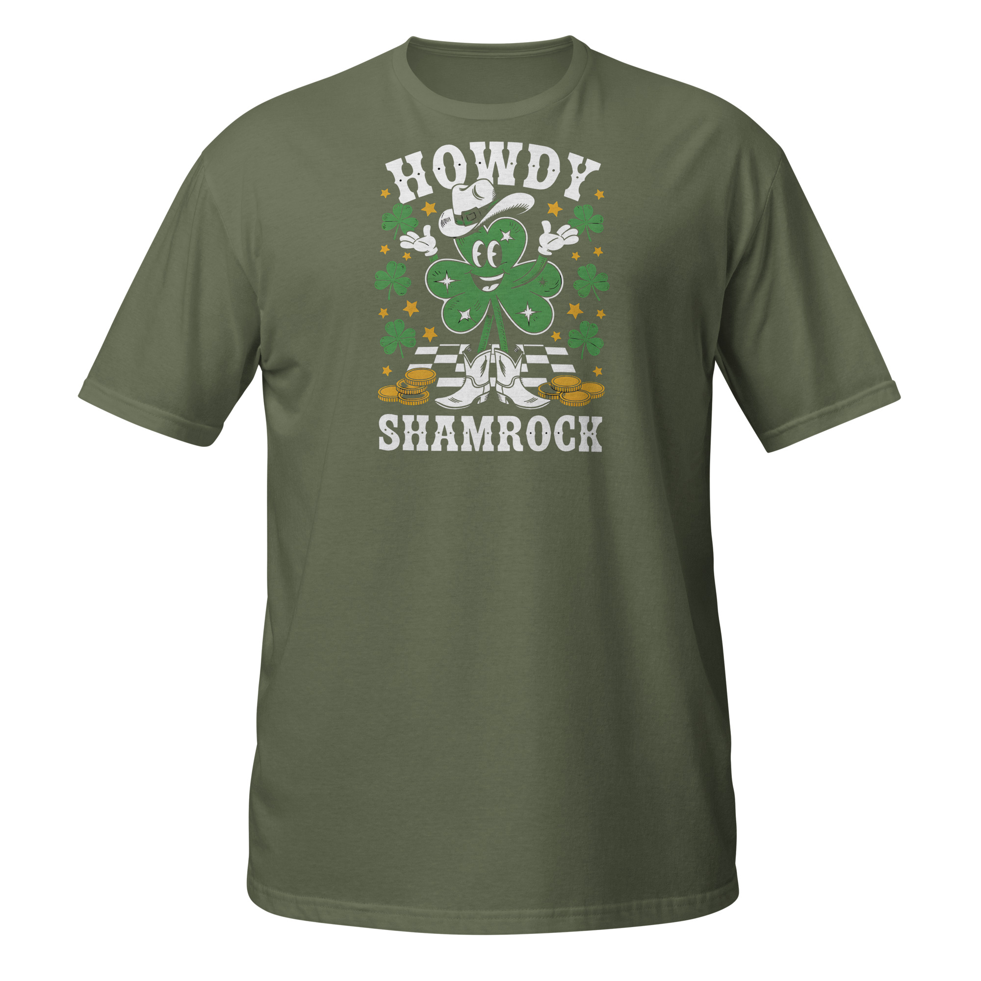 | Funny Remote Work Apparel St. Patrick's Day Shamrock T-Shirt - Image 3