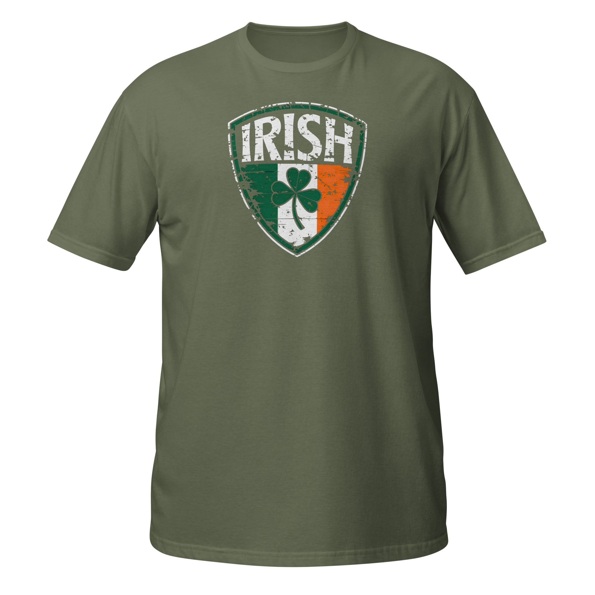 | Funny Remote Work Apparel St. Patrick's Day Lucky Clover and Irish Flag T-Shirt - Image 3