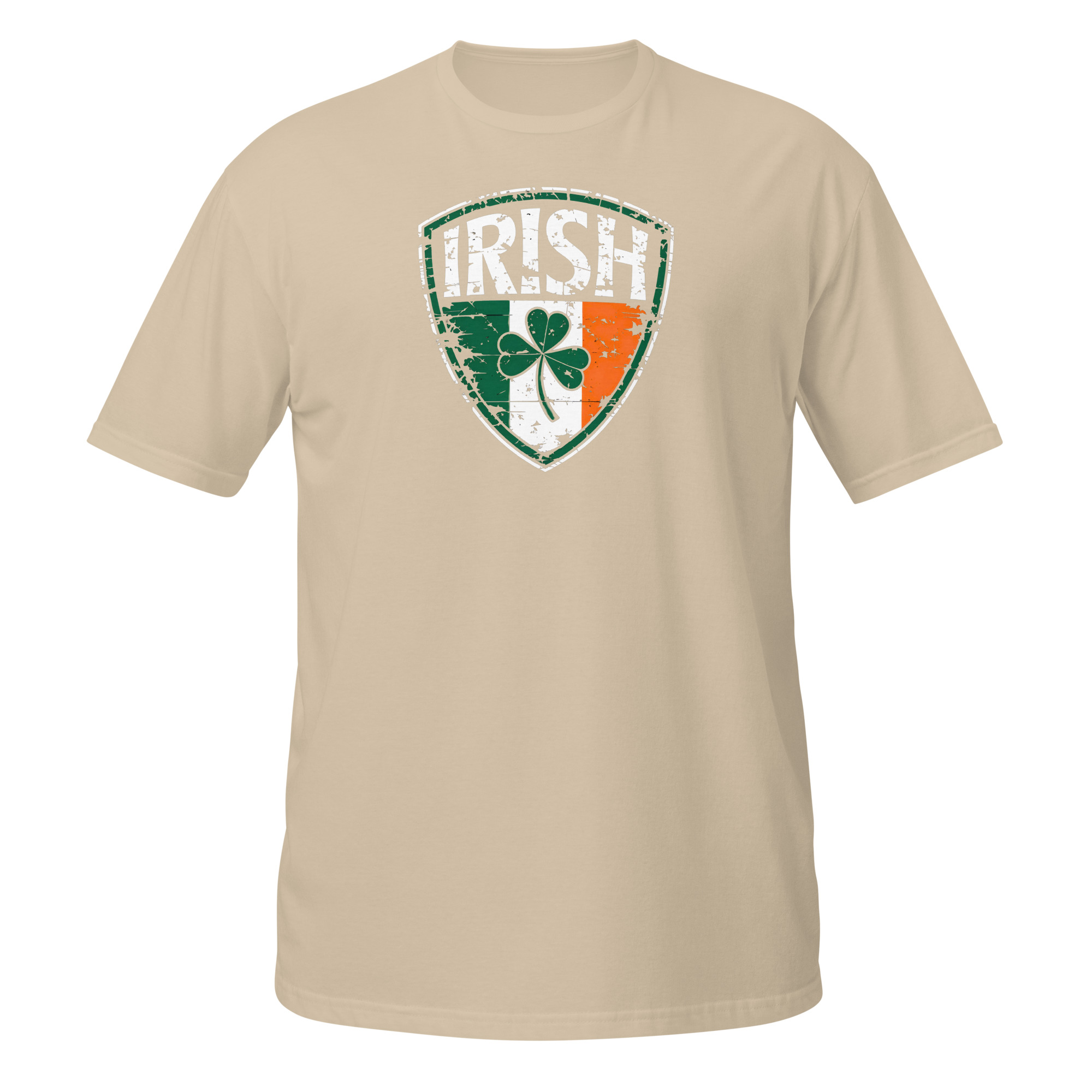 | Funny Remote Work Apparel St. Patrick's Day Lucky Clover and Irish Flag T-Shirt - Image 4