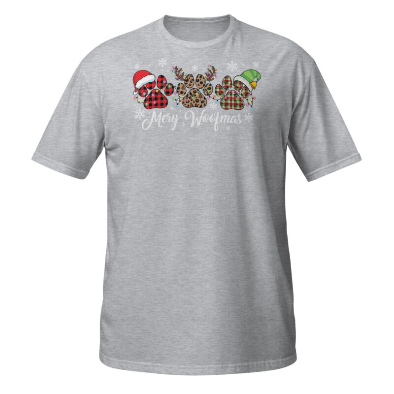 Merry woof Christmas T-Shirt - Image 3