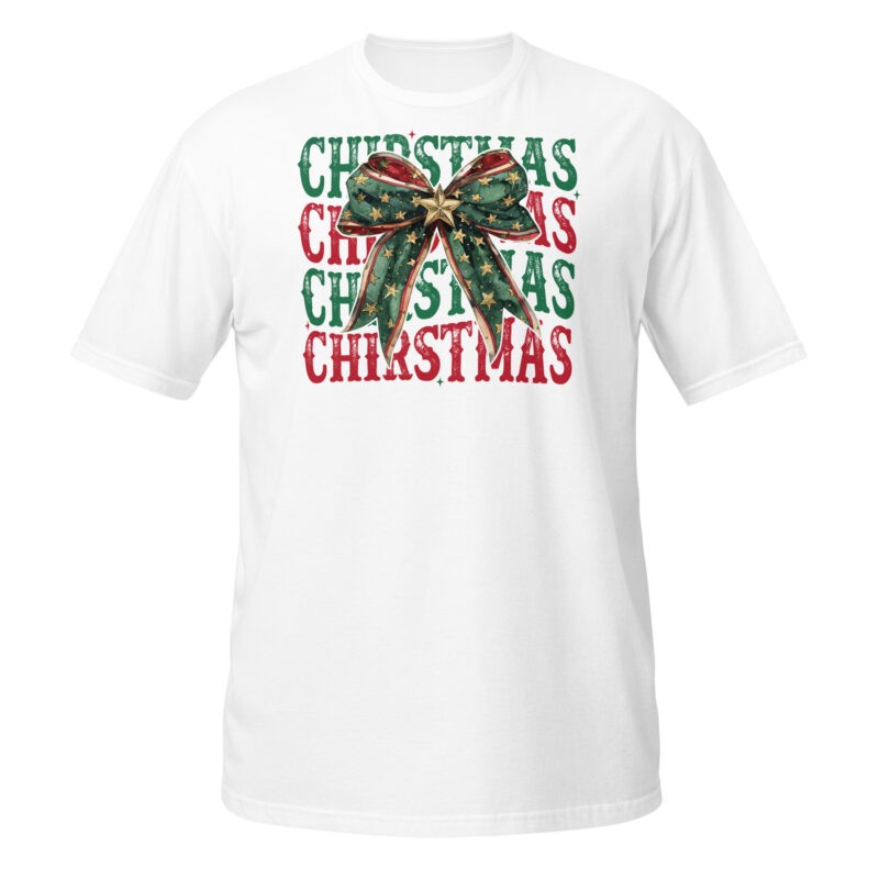 Christmas bow vintage T-Shirt - Image 3
